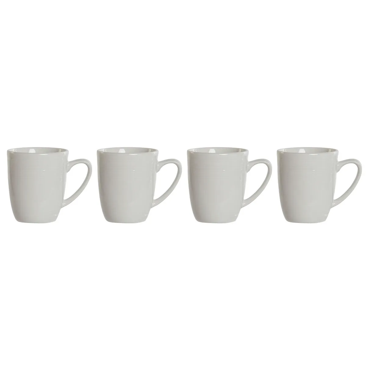 Set di 4 Tazze Mug DKD Home Decor Bianco Porcellana 330 ml