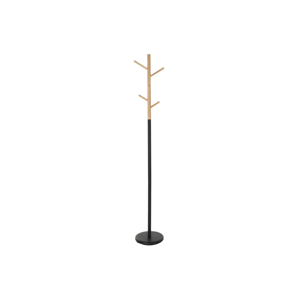 Appendiabiti DKD Home Decor Nero Naturale Metallo Legno d'albero della gomma Loft 28 x 28 x 177 cm