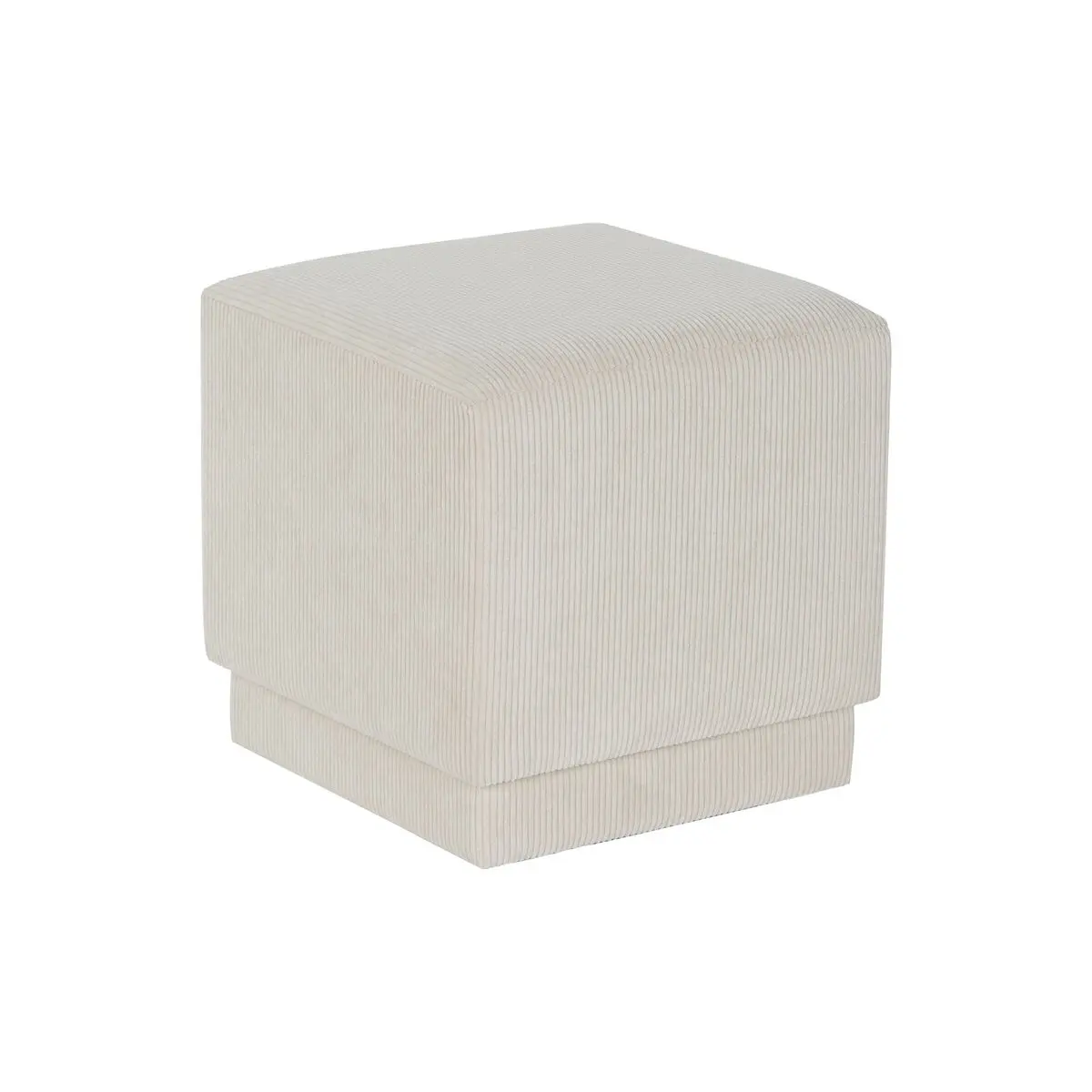 Poggiapiedi DKD Home Decor Beige Poliestere Legno MDF 40 x 40 x 40 cm