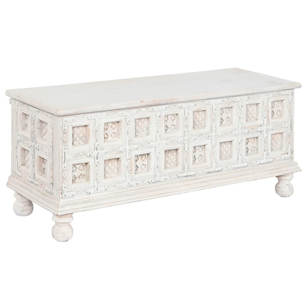 Forziere Home ESPRIT Bianco Legno di mango 110 x 40 x 48 cm