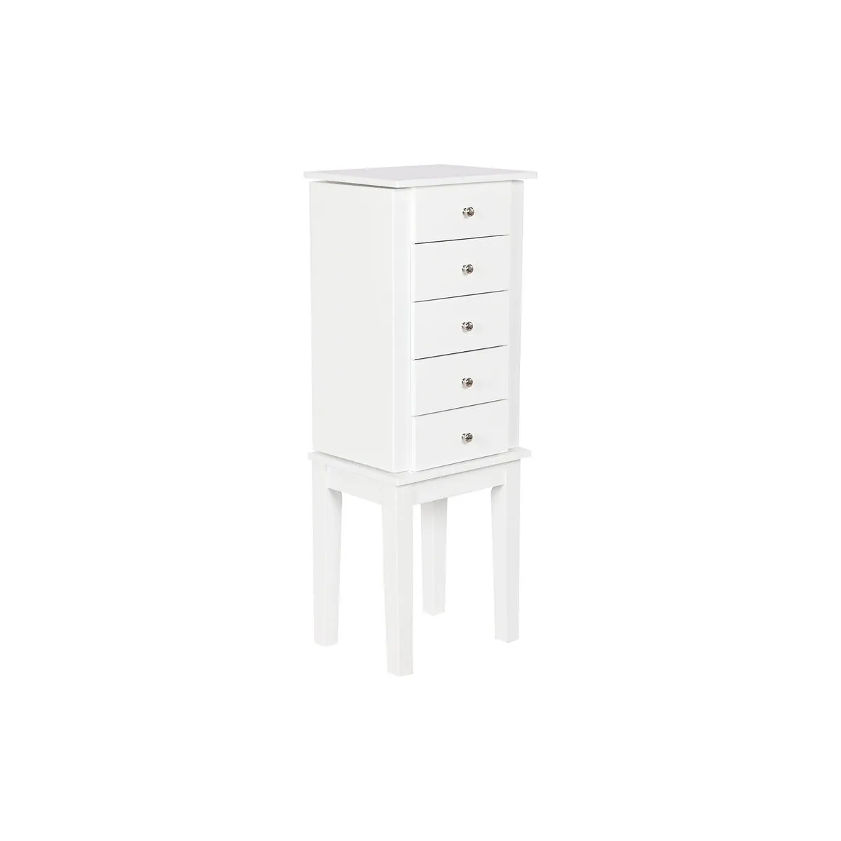 Portagioie Verticale Home ESPRIT Bianco Specchio Legno MDF 34 x 26,5 x 92 cm