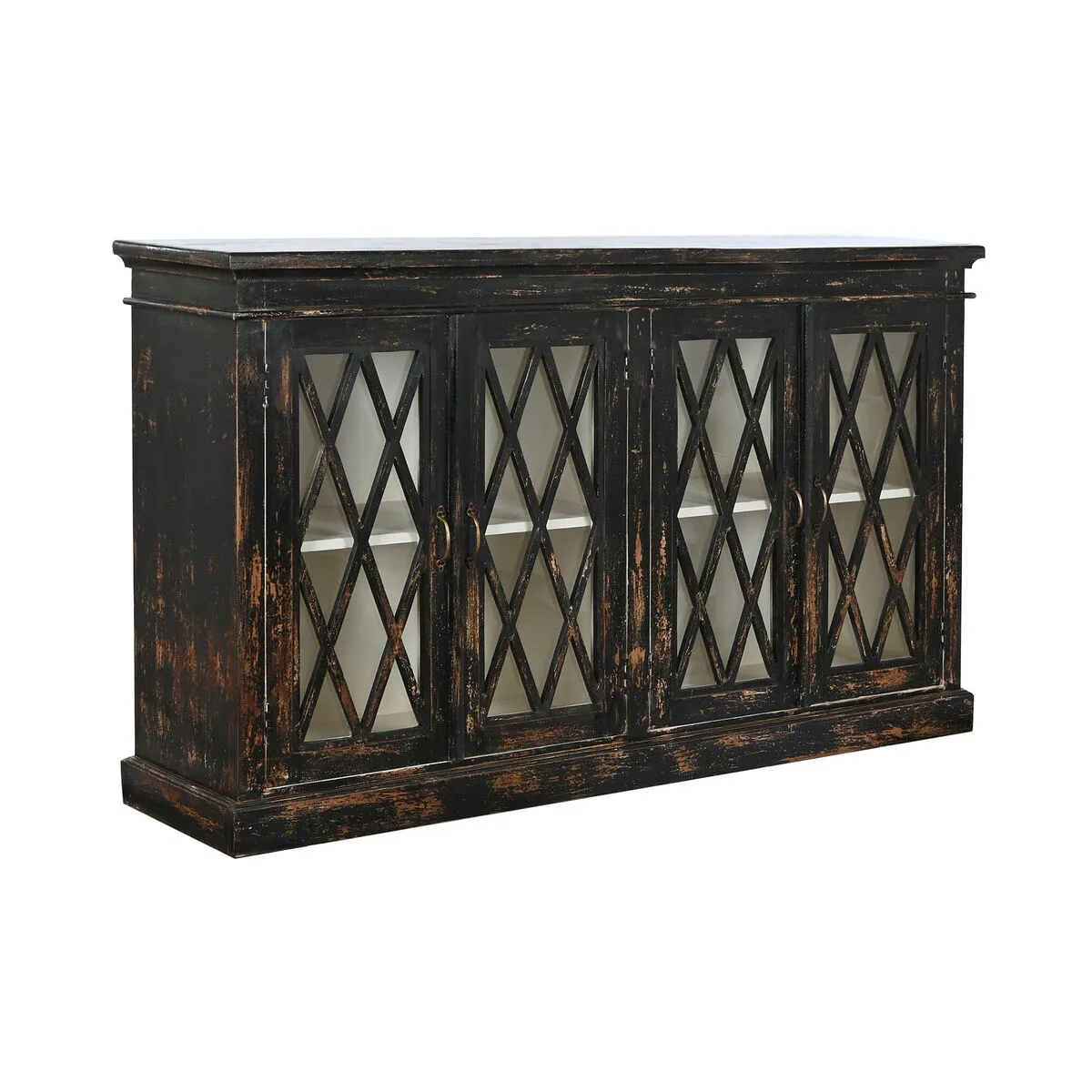 Credenza Home ESPRIT Nero Legno Cristallo 170 x 40 x 100 cm