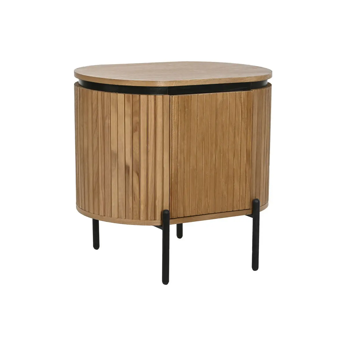 Comodino Home ESPRIT Naturale Metallo Legno di paulownia 60 x 43 x 57 cm