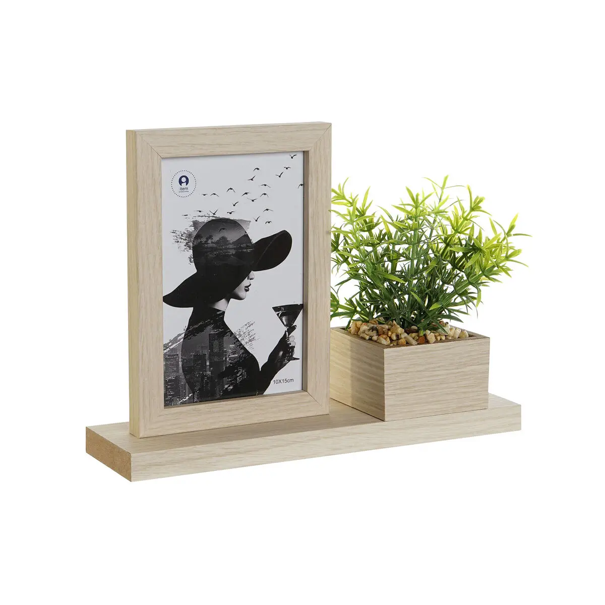 Cornice Portafoto Home ESPRIT Naturale Legno MDF Scandinavo 25 x 7 x 19 cm