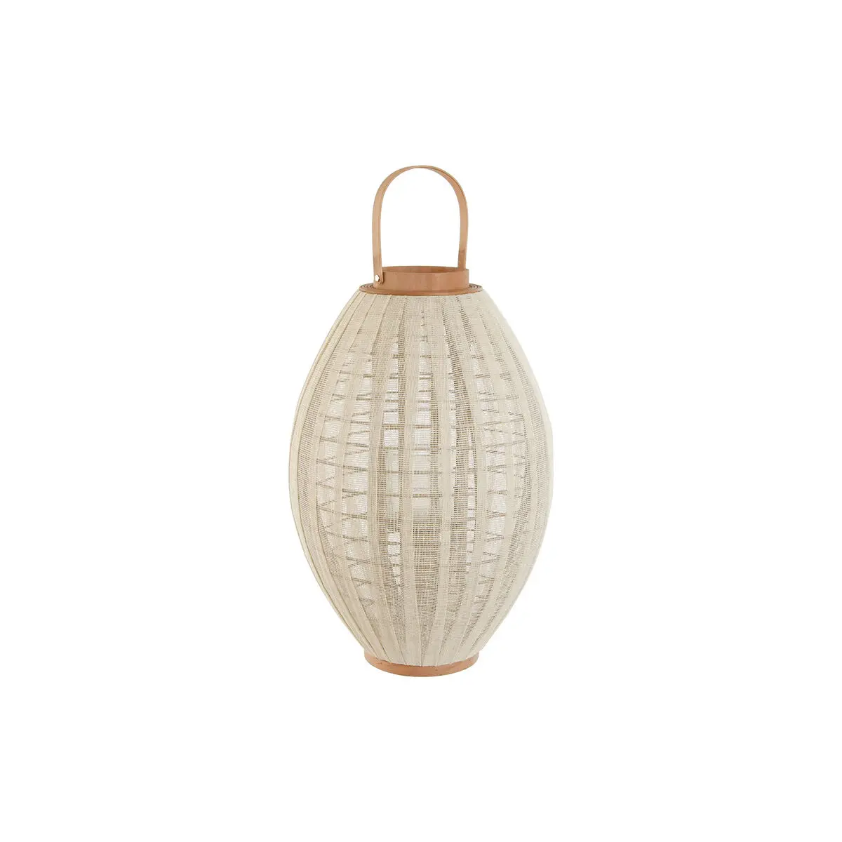 Portacandele Home ESPRIT Bianco Naturale Legno Cristallo 37 x 37 x 56 cm