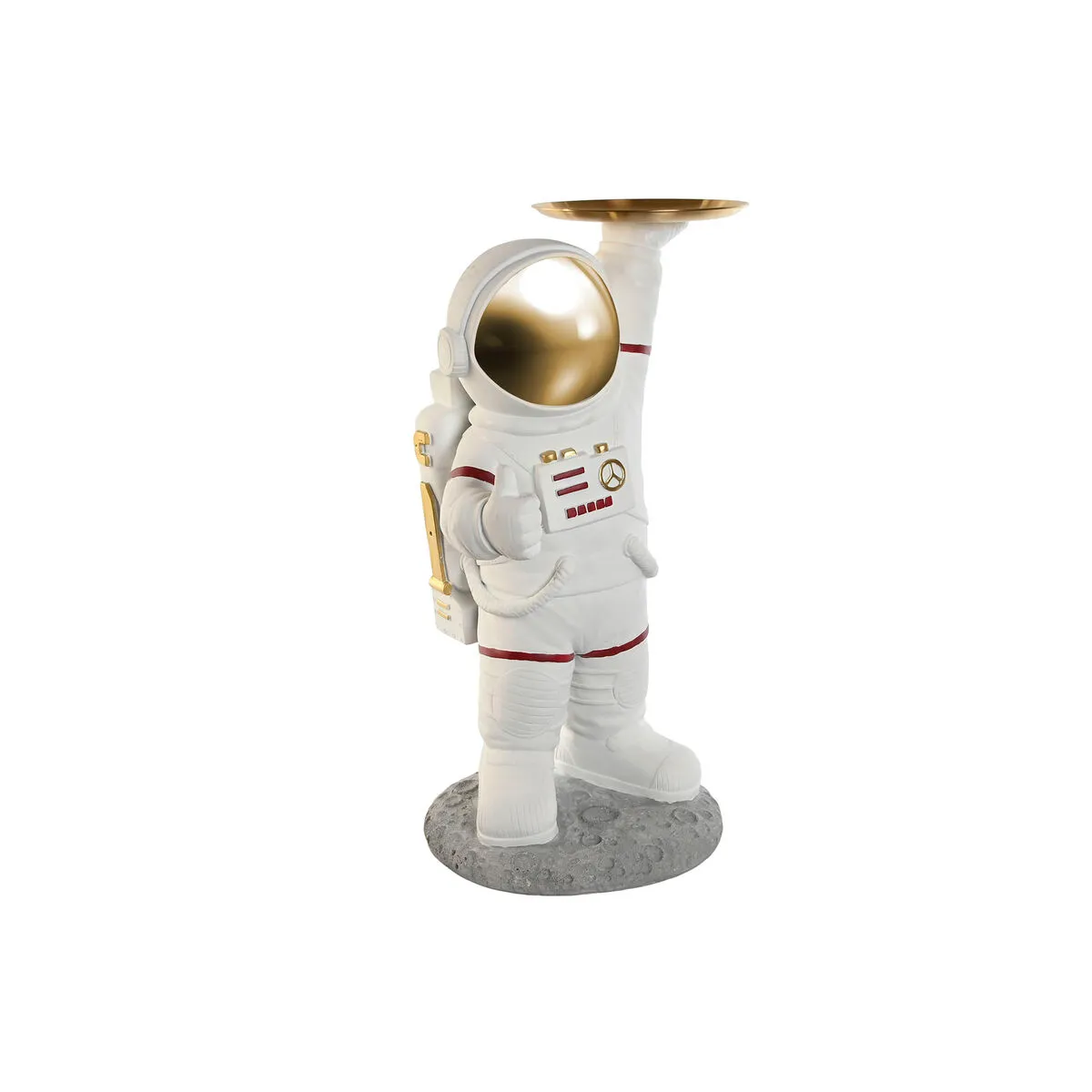 Statua Decorativa Home ESPRIT Bianco Dorato Astronauta 46 x 35 x 77,5 cm