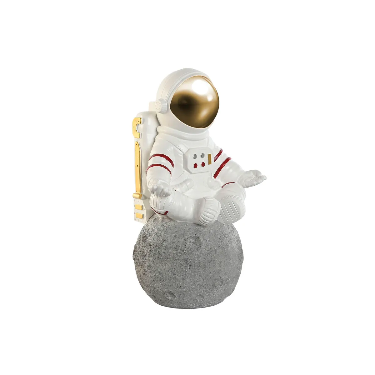 Statua Decorativa Home ESPRIT Bianco Dorato Astronauta 32,6 x 27,5 x 55,5 cm