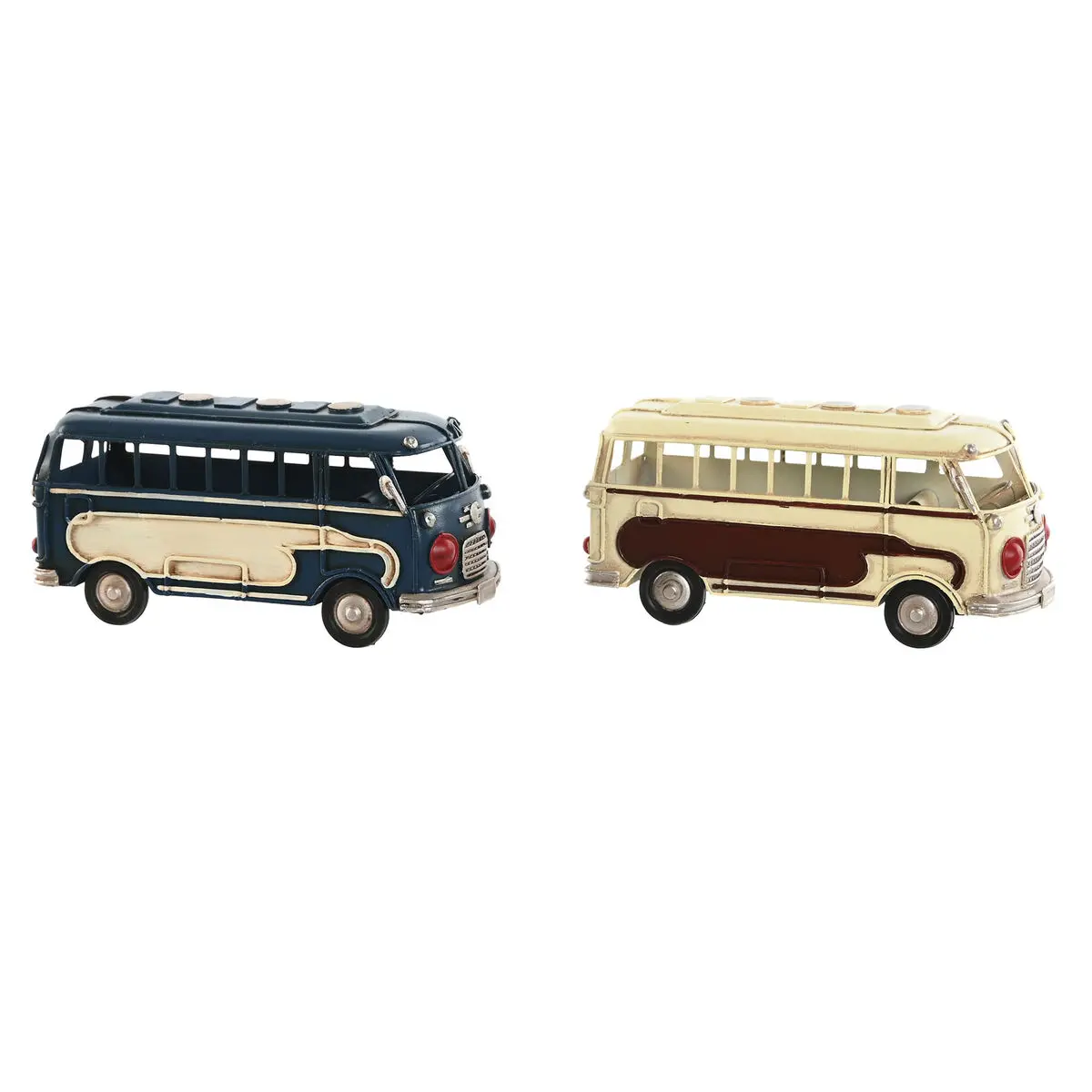 Statua Decorativa Home ESPRIT Azzurro Bianco Autobus Vintage 17 x 7 x 8 cm (2 Unità)