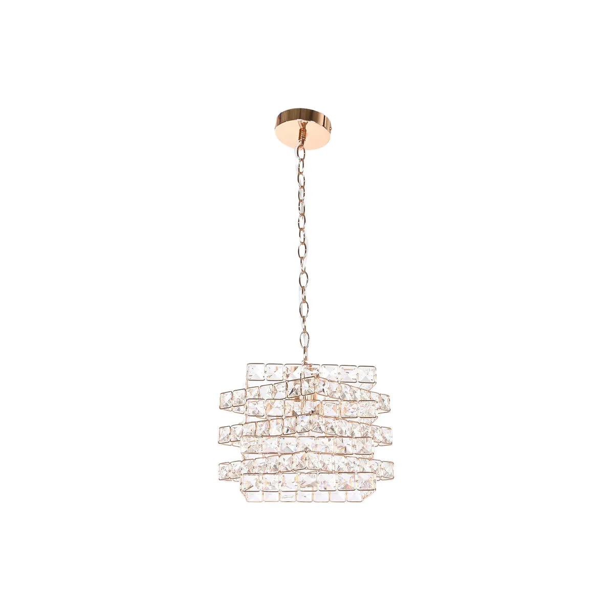 Lampadario Home ESPRIT Trasparente Dorato Metallo Cristallo 30 x 30 x 26 cm