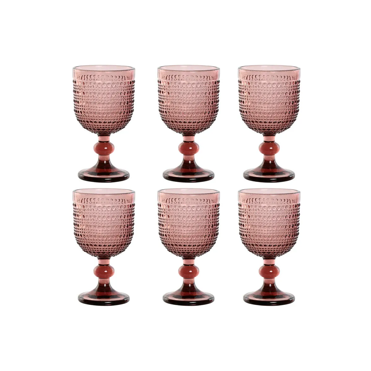 Set di Bicchieri Home ESPRIT Rosa Cristallo 240 ml (6 Unità)