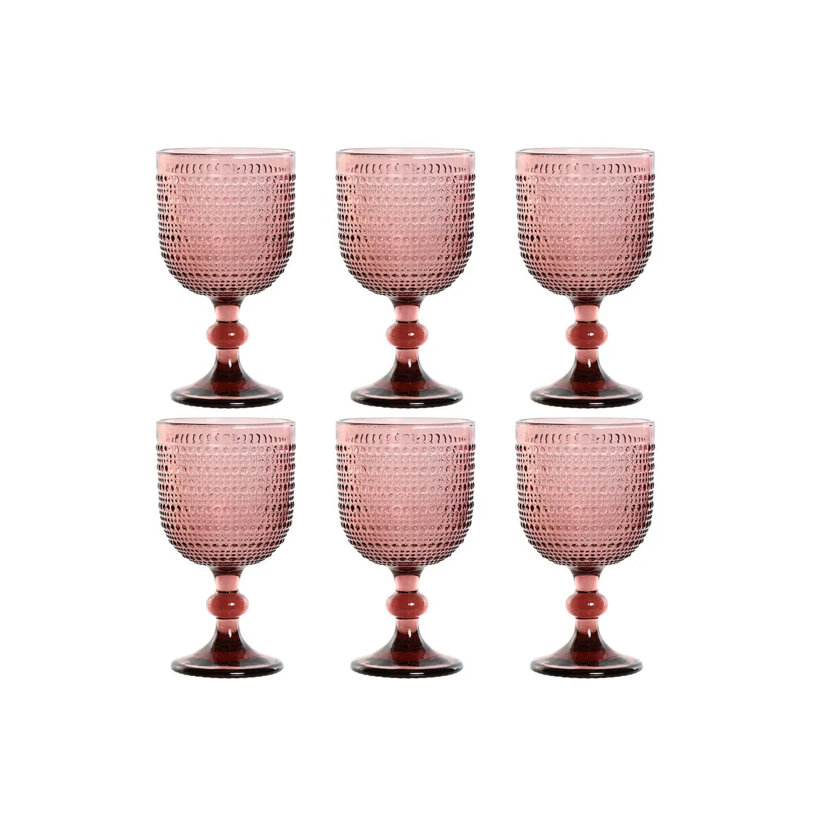 Set di Bicchieri Home ESPRIT Rosa Cristallo 325 ml (6 Unità)