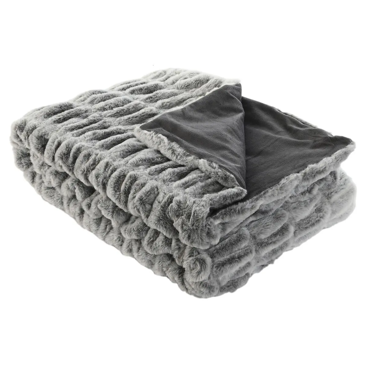 Coperta Home ESPRIT Grigio 130 x 170 x 2 cm