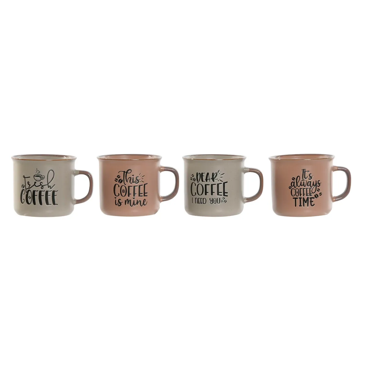 Set di 4 Tazze Mug Home ESPRIT Azzurro Rosa Gres