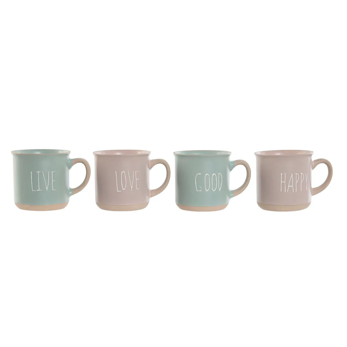 Set di 4 Tazze Mug Home ESPRIT Azzurro Rosa Gres Città