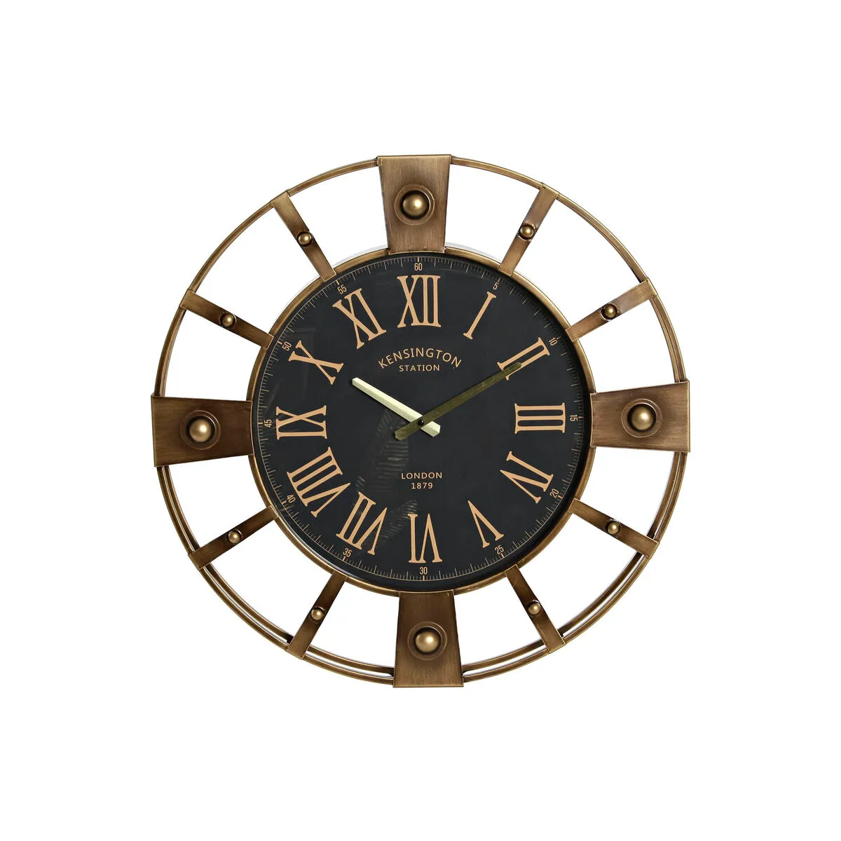 Orologio da Parete Home ESPRIT Nero Dorato Ferro Vintage 60 x 8 x 60 cm