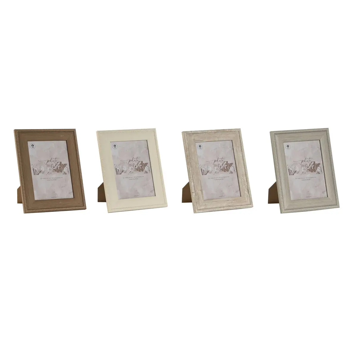 Cornice Portafoto Home ESPRIT Marrone Beige Grigio Crema Cristallo polistirene 19 x 1,5 x 24 cm