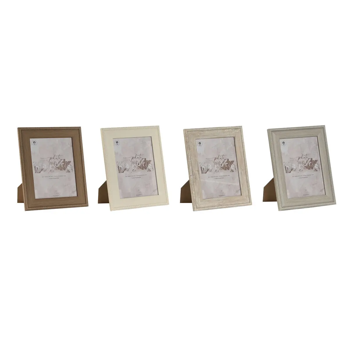 Cornice Portafoto Home ESPRIT Marrone Grigio Crema Naturale Cristallo polistirene 21,2 x 1,6 x 26,2 cm