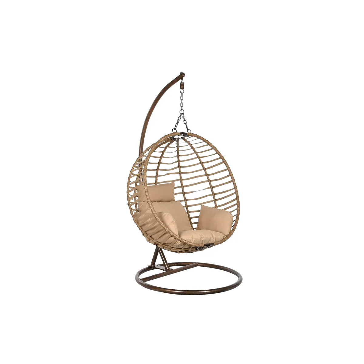 Sedia da giardino sospesa Home ESPRIT Marrone scuro Marrone Chiaro Alluminio rattan sintetico 107 x 105 x 108 cm