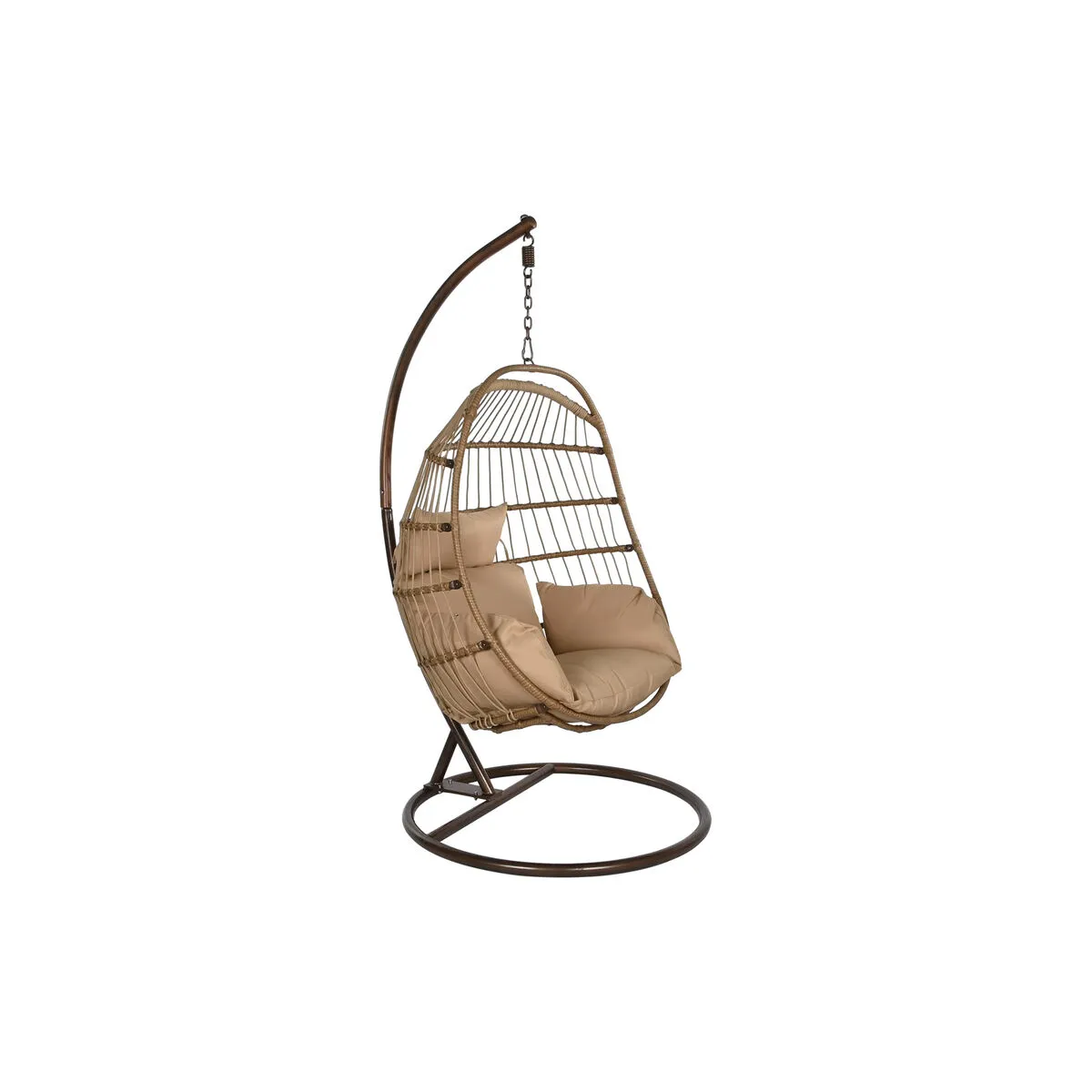 Sedia da giardino sospesa Home ESPRIT Marrone scuro Marrone Chiaro Alluminio rattan sintetico 92 x 66 x 119 cm