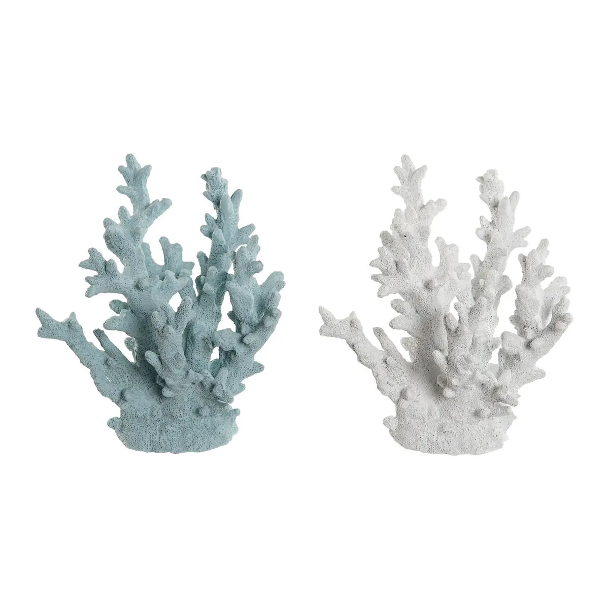 Statua Decorativa Home ESPRIT Azzurro Bianco Corallo Mediterraneo 21,5 x 18 x 21,5 cm