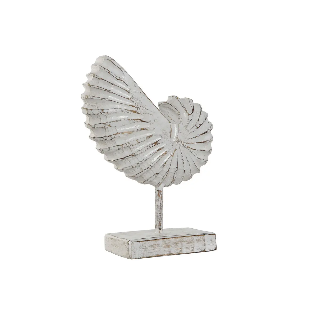 Statua Decorativa Home ESPRIT Bianco Mediterraneo Conchiglia 22 x 10 x 30 cm