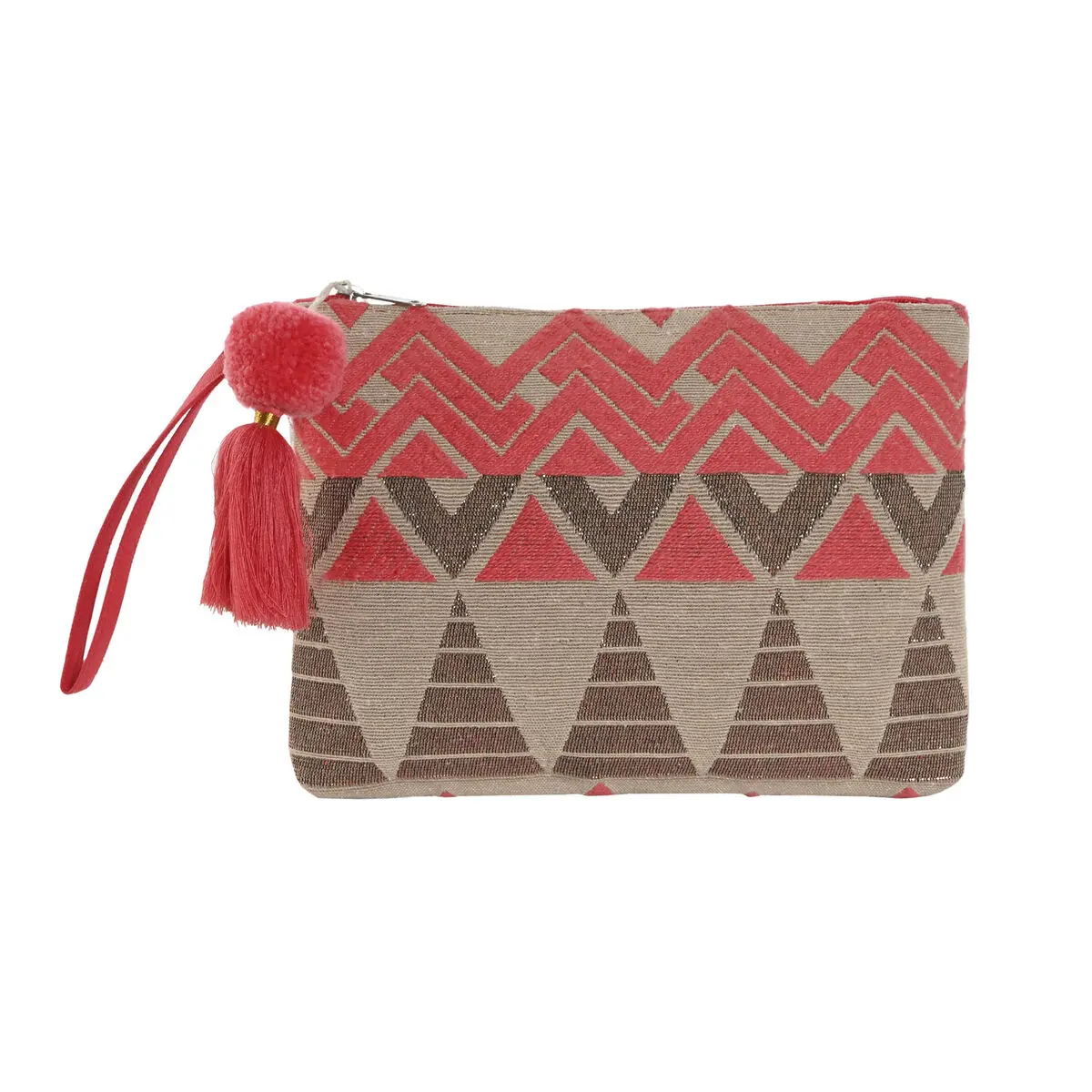 Necessaire da Viaggio Home ESPRIT Beige Fucsia 26 x 2 x 19 cm