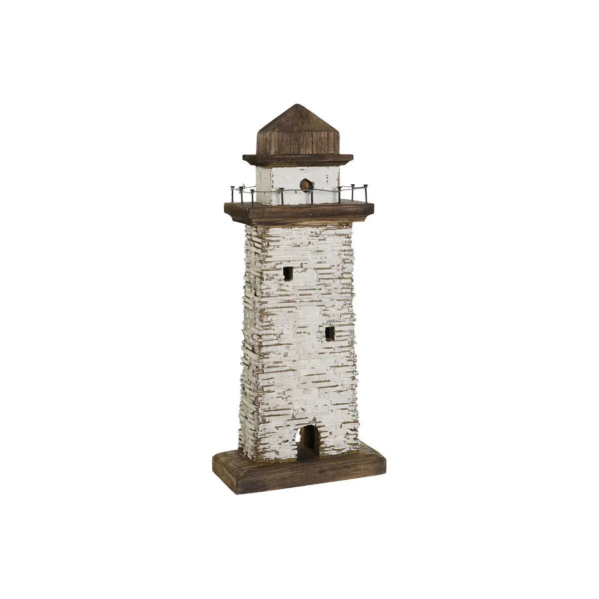 Statua Decorativa Home ESPRIT Bianco Naturale Faro Finitura invecchiata 22,5 x 11 x 51 cm