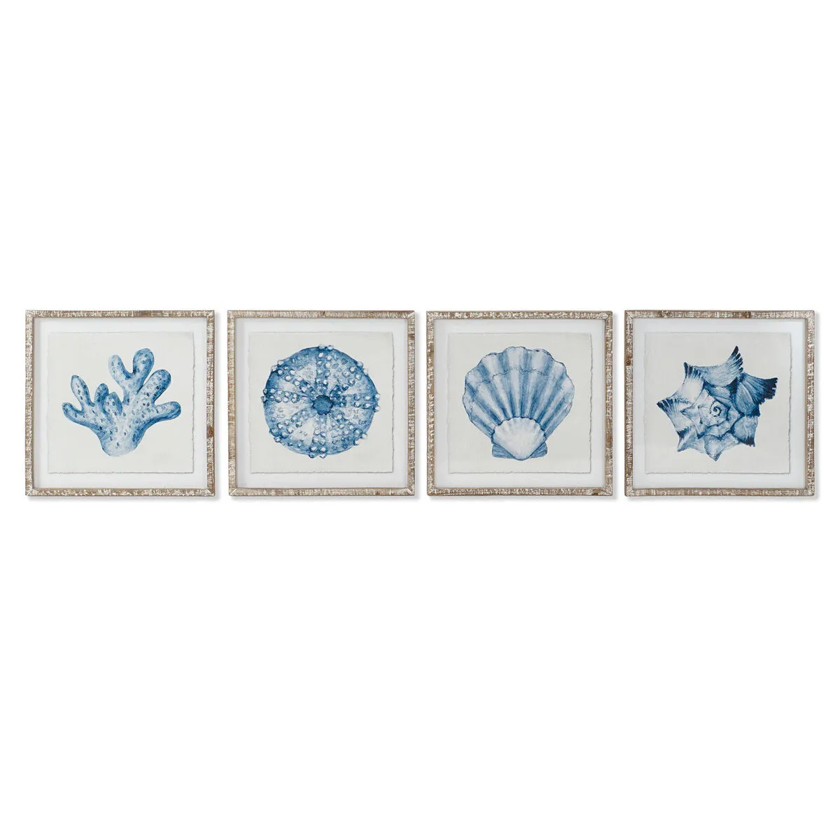 Quadro Home ESPRIT Corallo Mediterraneo 50 x 2,5 x 50 cm (4 Unità)