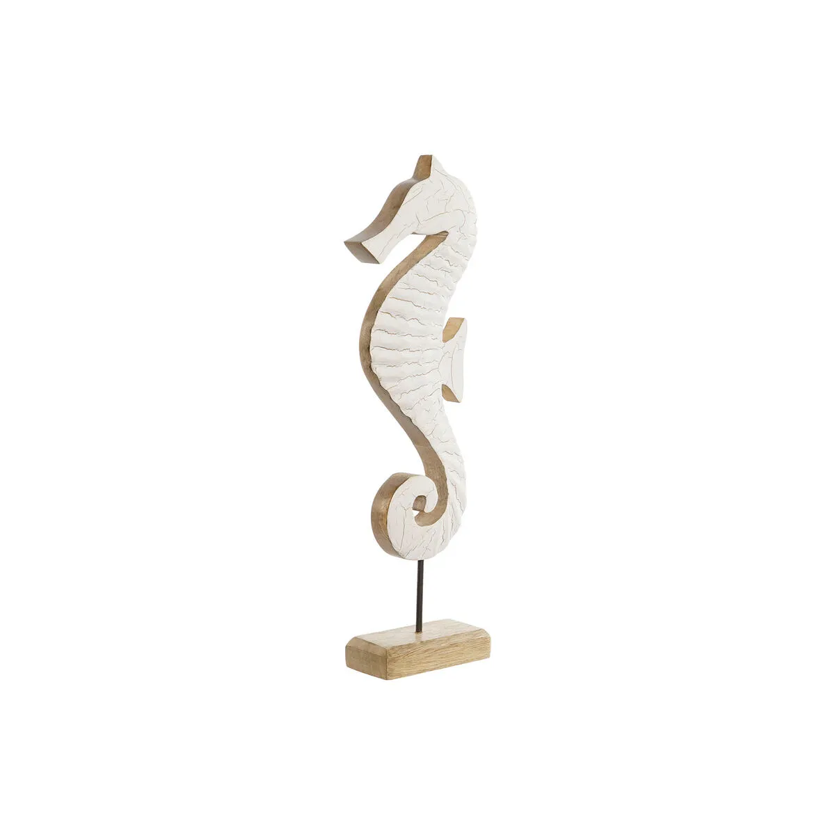 Statua Decorativa Home ESPRIT Bianco Naturale Cavallo Mediterraneo 12 x 5 x 38 cm