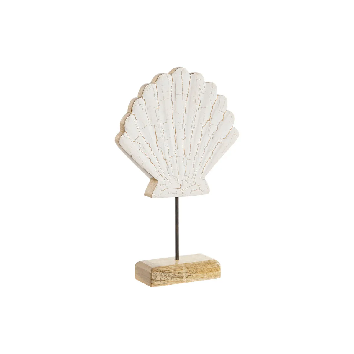 Statua Decorativa Home ESPRIT Bianco Naturale Conchiglia Mediterraneo 18 x 5 x 28 cm