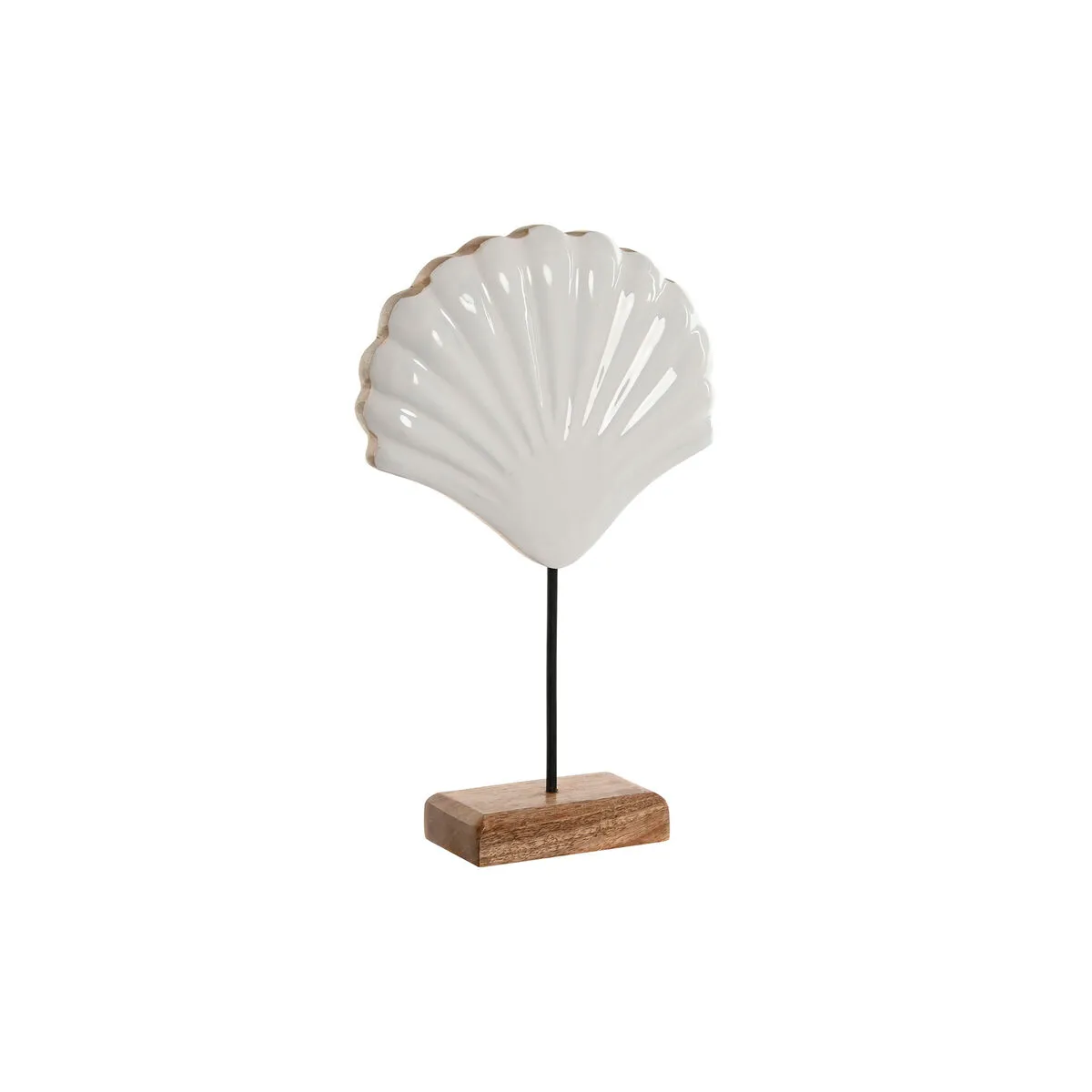 Statua Decorativa Home ESPRIT Bianco Naturale Conchiglia Mediterraneo 17 x 5 x 29 cm