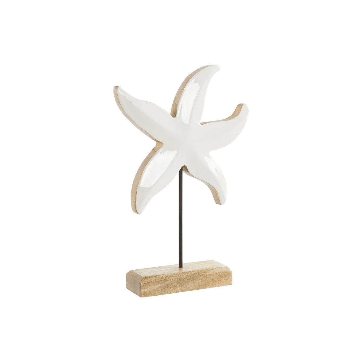 Statua Decorativa Home ESPRIT Bianco Naturale Stella Mediterraneo 18 x 5 x 28 cm