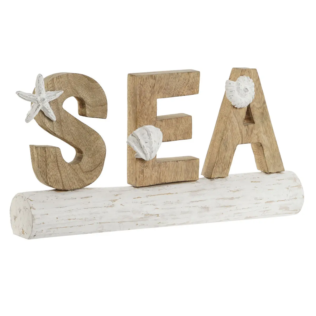 Statua Decorativa Home ESPRIT Sea Bianco Naturale Mediterraneo 47 x 8 x 24,5 cm