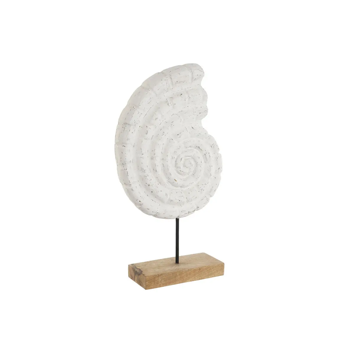 Statua Decorativa Home ESPRIT Bianco Naturale Mediterraneo Conchiglia 26,5 x 9 x 50,5 cm