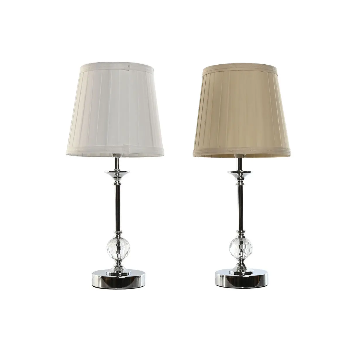 Lampada da tavolo Home ESPRIT Bianco Beige Metallo 25 W 220 V 20 x 20 x 46 cm (2 Unità)