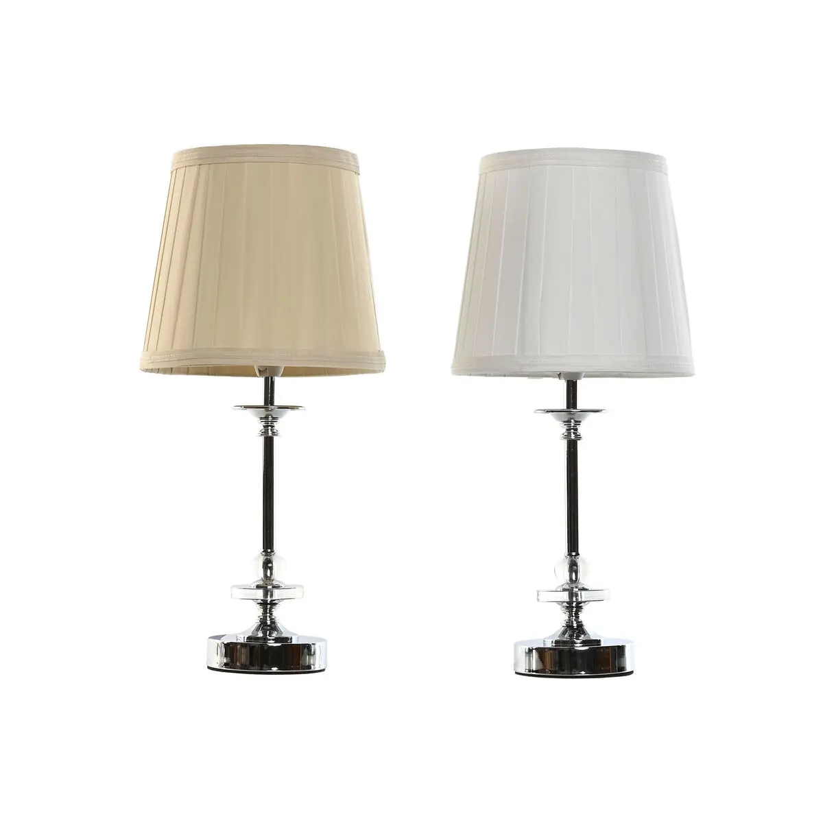 Lampada da tavolo Home ESPRIT Bianco Beige Metallo 25 W 220 V 20 x 20 x 43 cm (2 Unità)