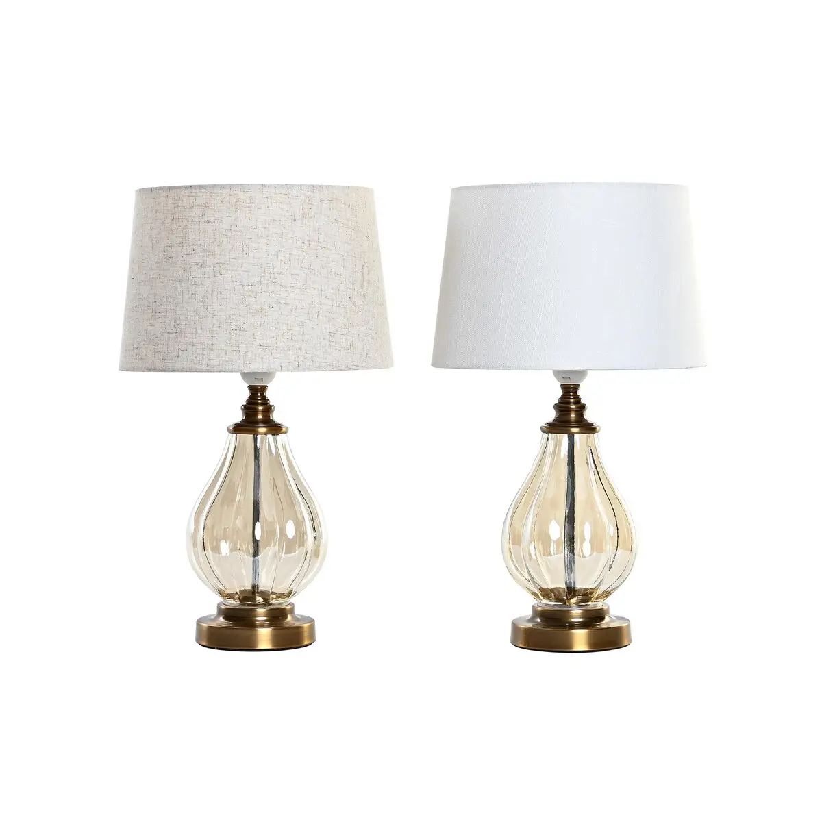 Lampada da tavolo Home ESPRIT Bianco Beige 28 x 28 x 46 cm (2 Unità)