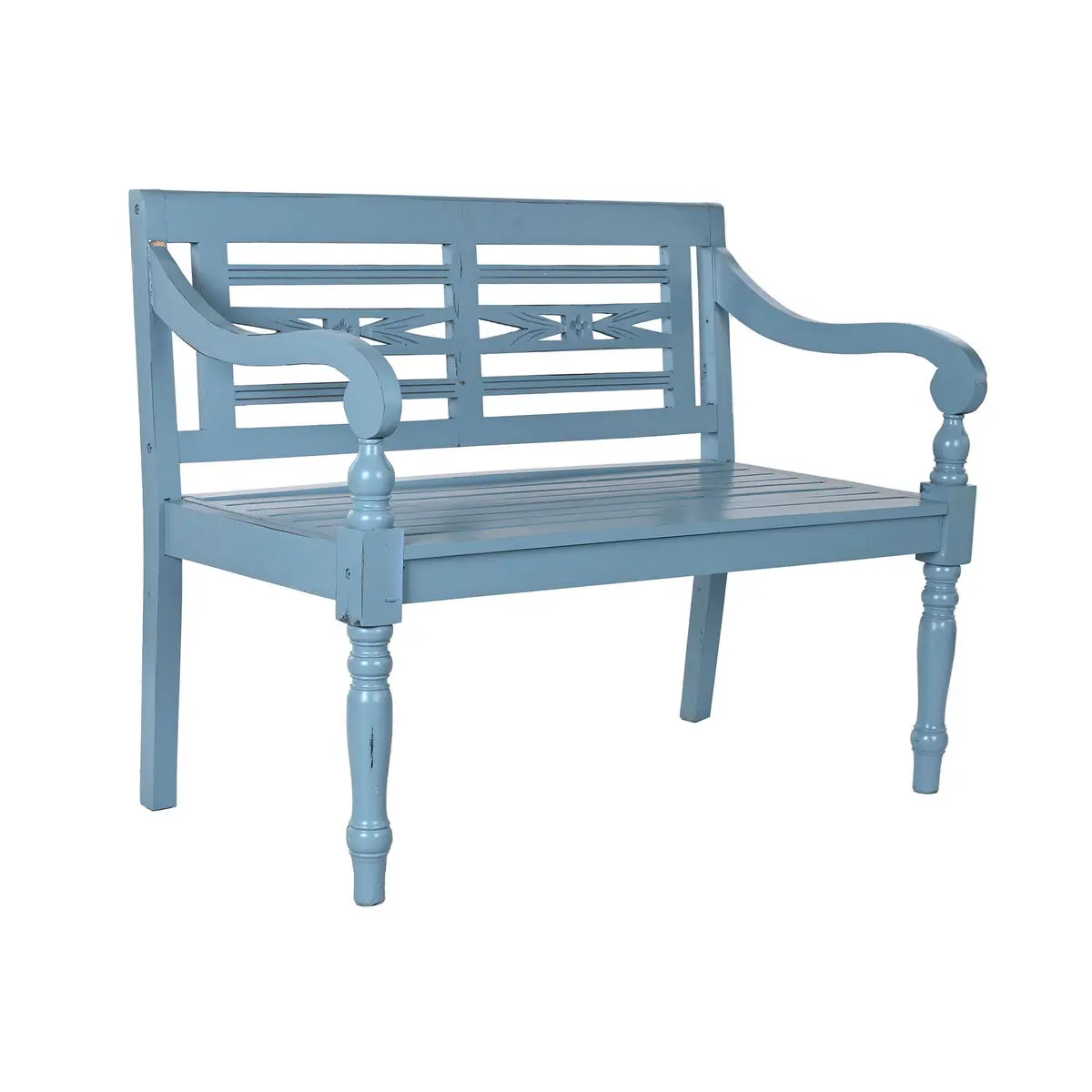 Panca Home ESPRIT Azzurro 113 x 60 x 86 cm