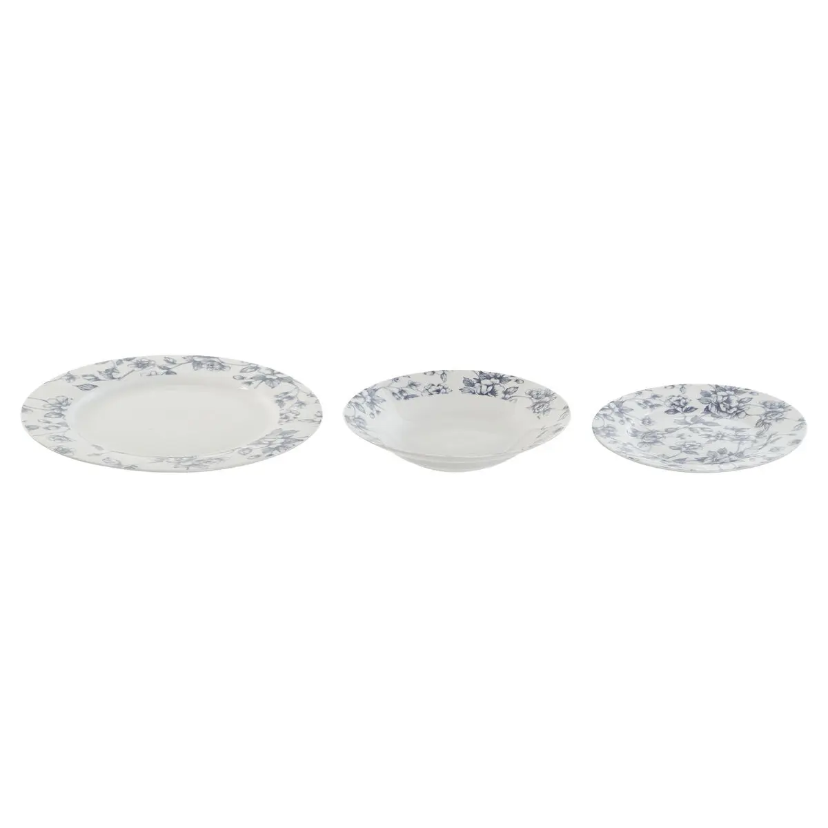 Set di Stoviglie Home ESPRIT Azzurro Porcellana Floreale 18 Pezzi 27 x 27 x 2 cm