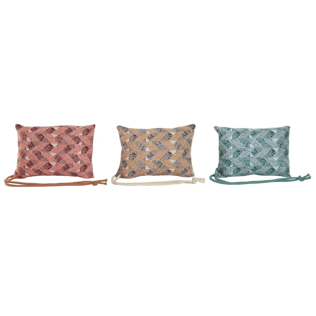 Cuscino Home ESPRIT Marrone Turchese Corallo 30 x 10 x 20 cm (3 Unità)