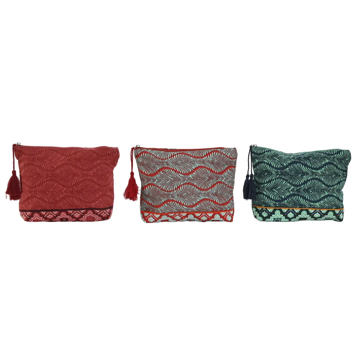 Necessaire da Viaggio Home ESPRIT Rosso Verde Corallo 25 x 5 x 20 cm (3 Unità)