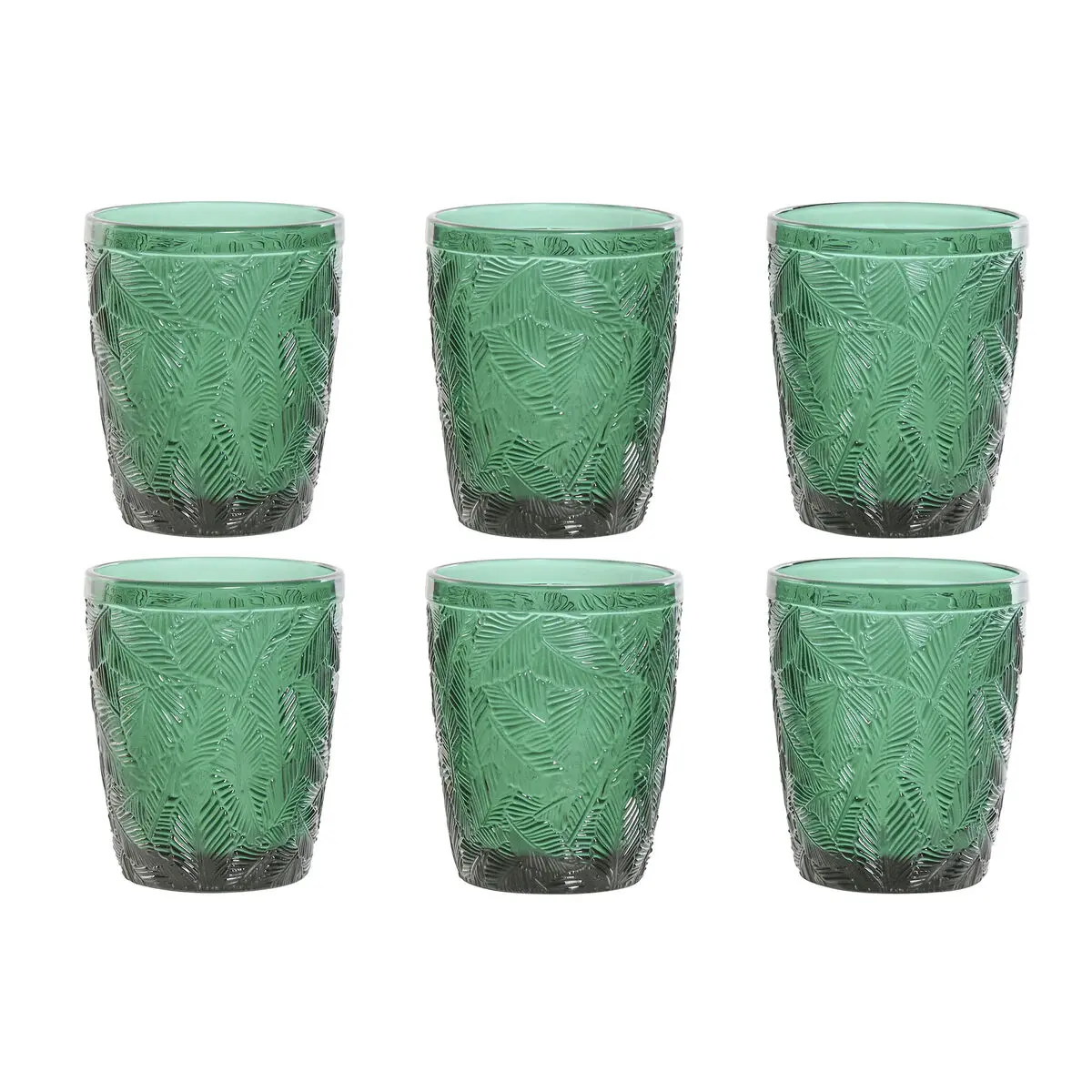 Set di Bicchieri Home ESPRIT Verde Cristallo Con rilievo 300 ml