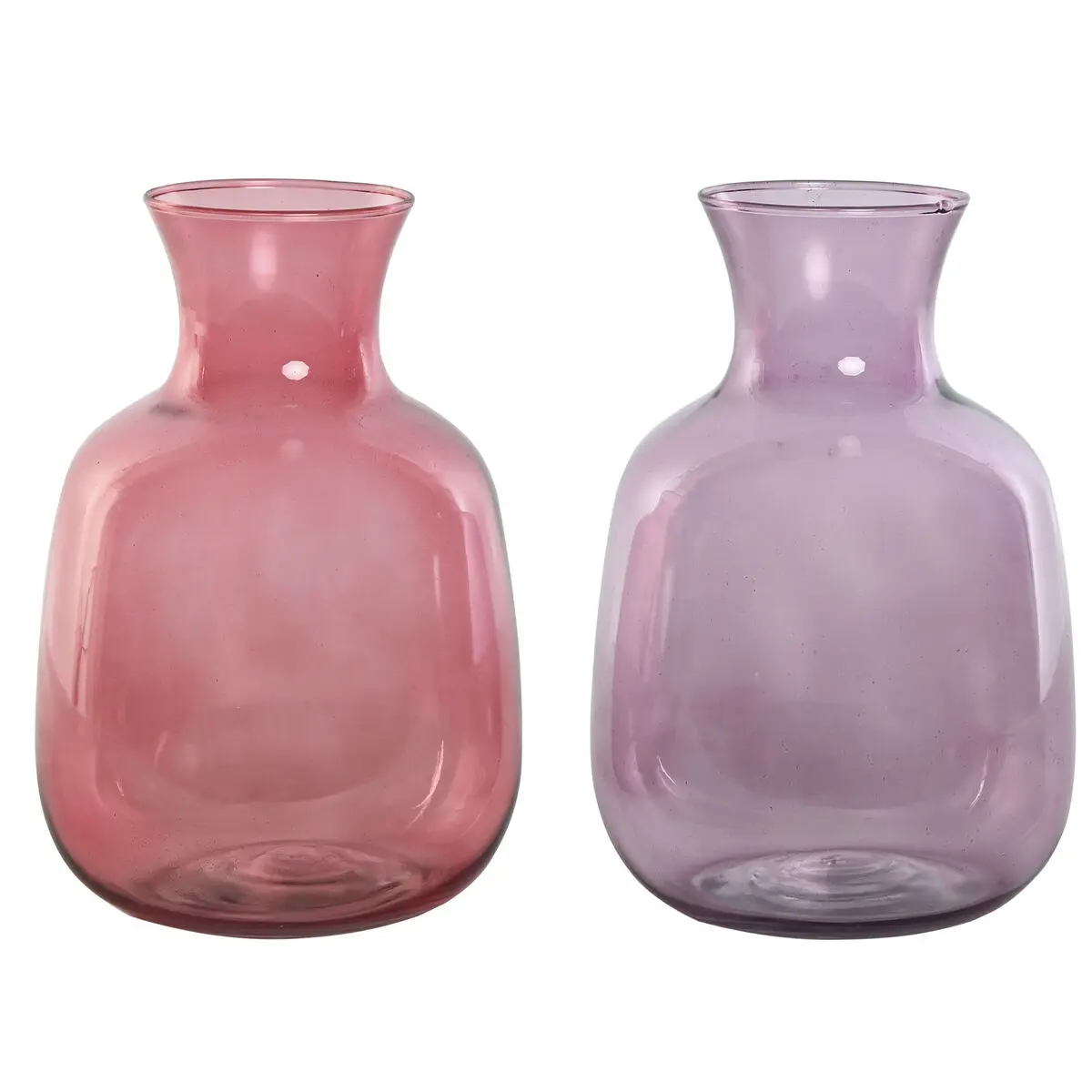 Vaso Home ESPRIT Rosa Lilla Cristallo 19 x 19 x 36 cm (2 Unità)