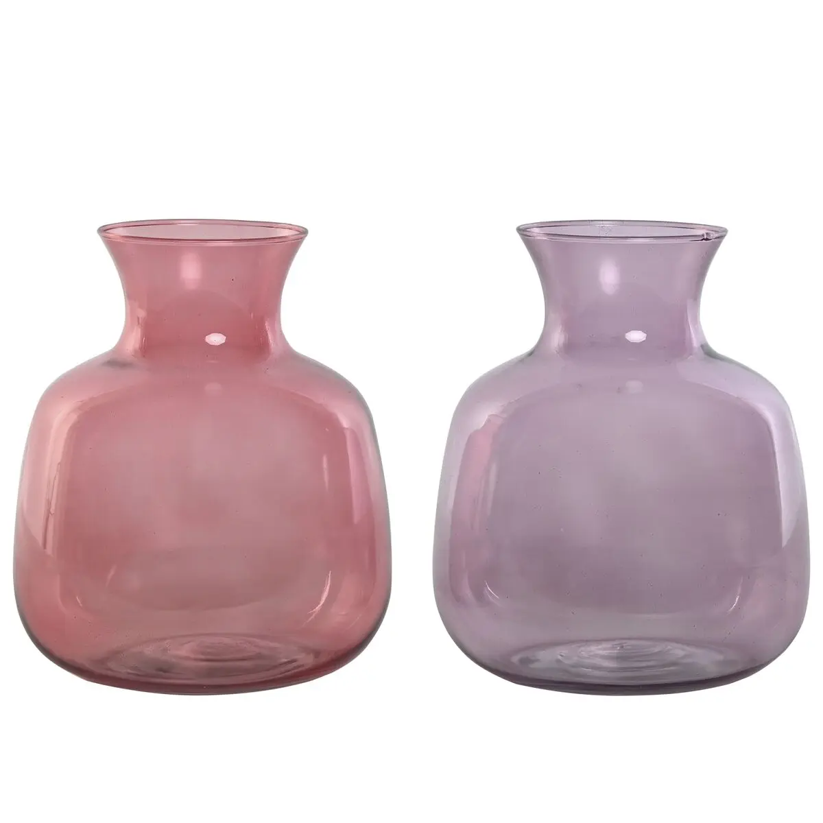 Vaso Home ESPRIT Rosa Lilla Cristallo 16 x 16 x 19 cm (2 Unità)