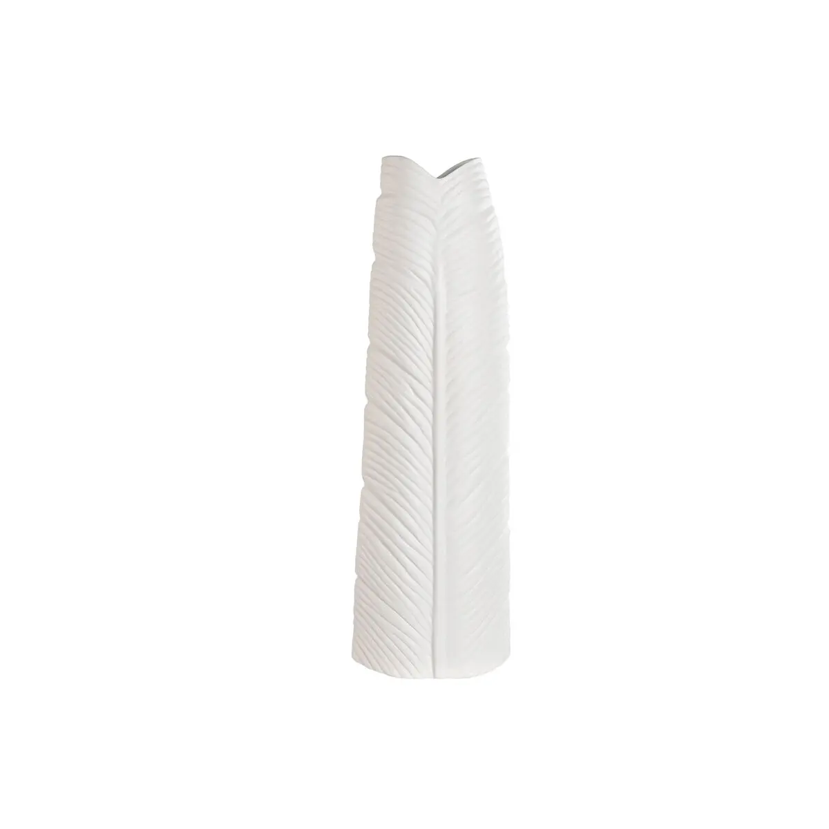 Vaso Home ESPRIT Bianco Gres Tropicale Foglia della pianta 33 x 10 x 70 cm