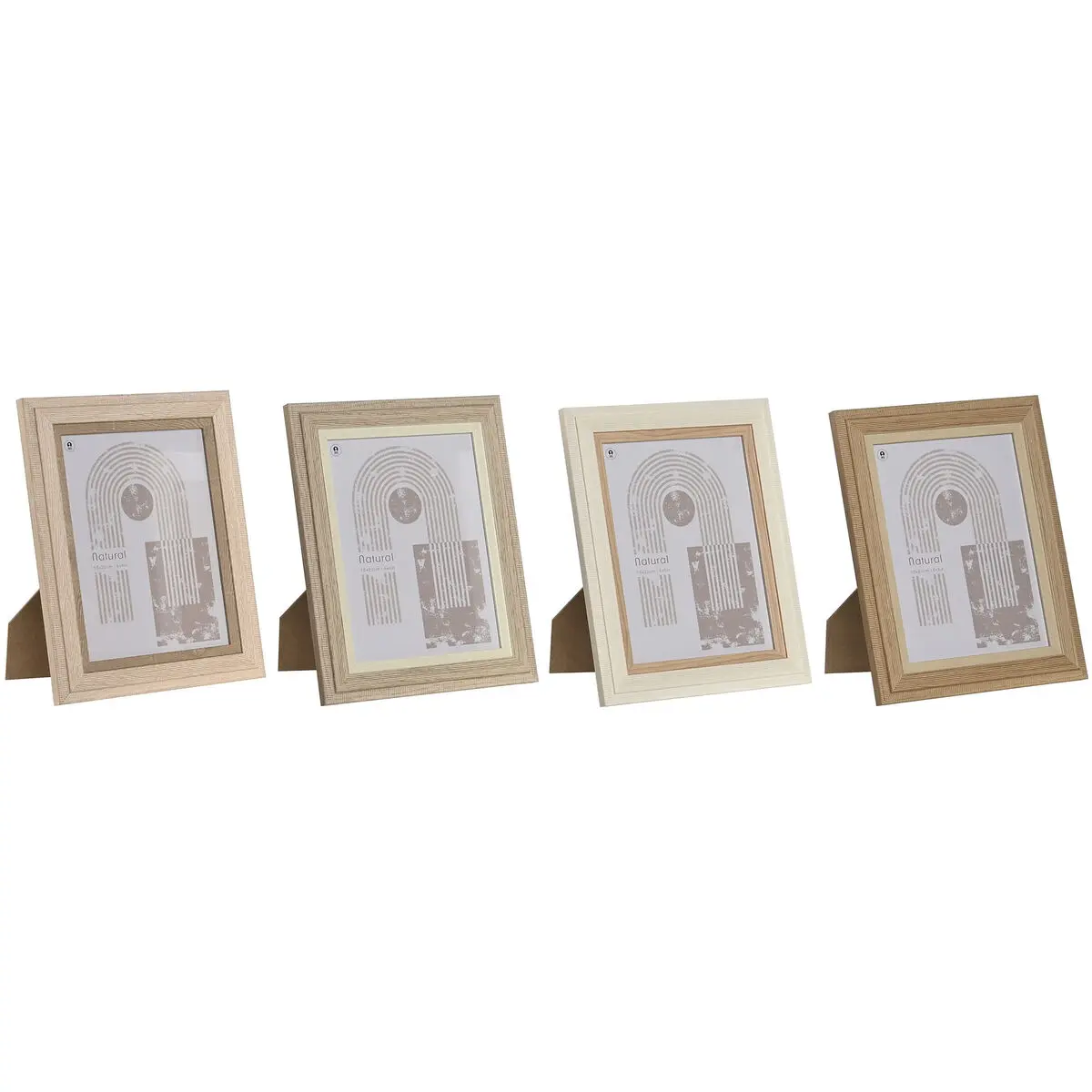 Cornice Portafoto Home ESPRIT Cristallo Legno MDF 18 x 2,8 x 23 cm (4 Unità)