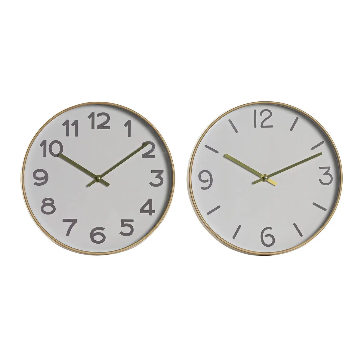 Orologio da Parete Home ESPRIT Bianco Dorato PVC 30 x 4 x 30 cm (2 Unità)