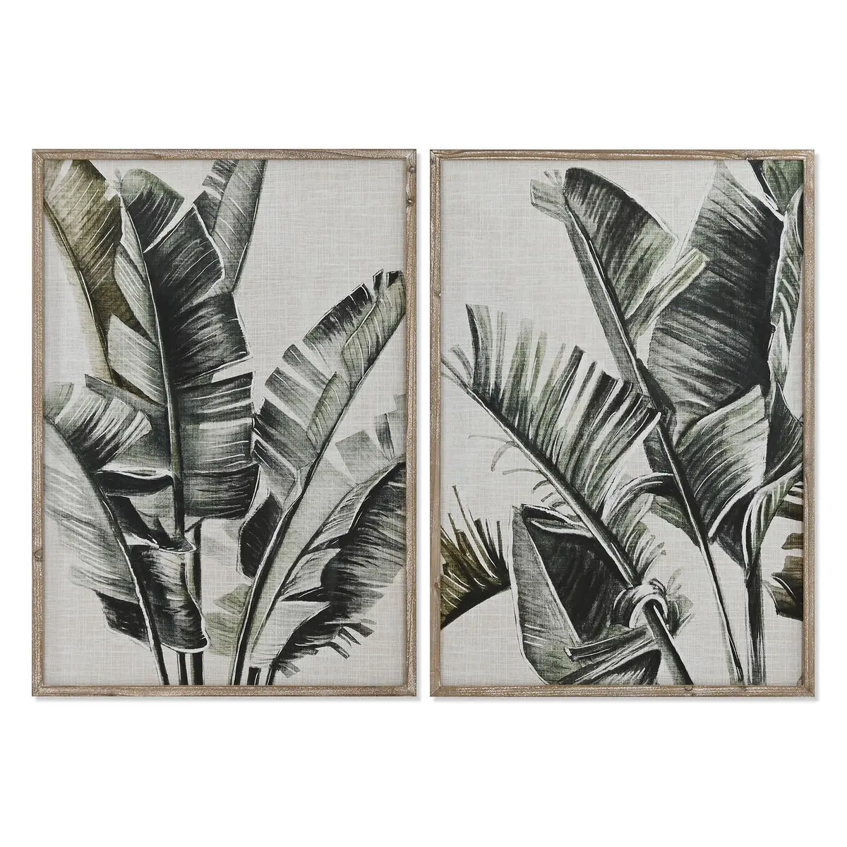 Quadro Home ESPRIT Palme Tropicale 70 x 4 x 100 cm (2 Unità)