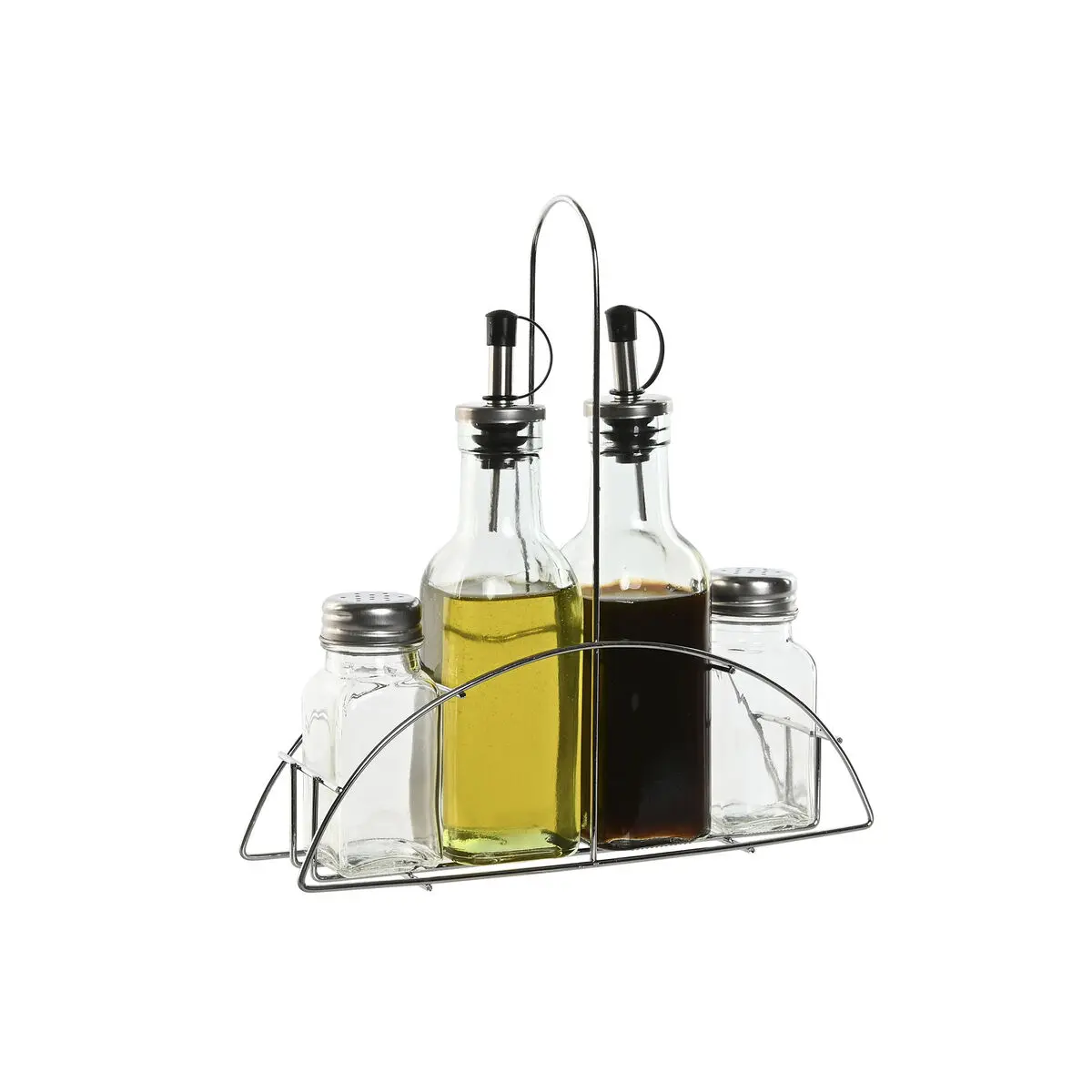 Set per Condire Home ESPRIT Trasparente Metallo Cristallo 300 ml 22,5 x 6 x 23 cm