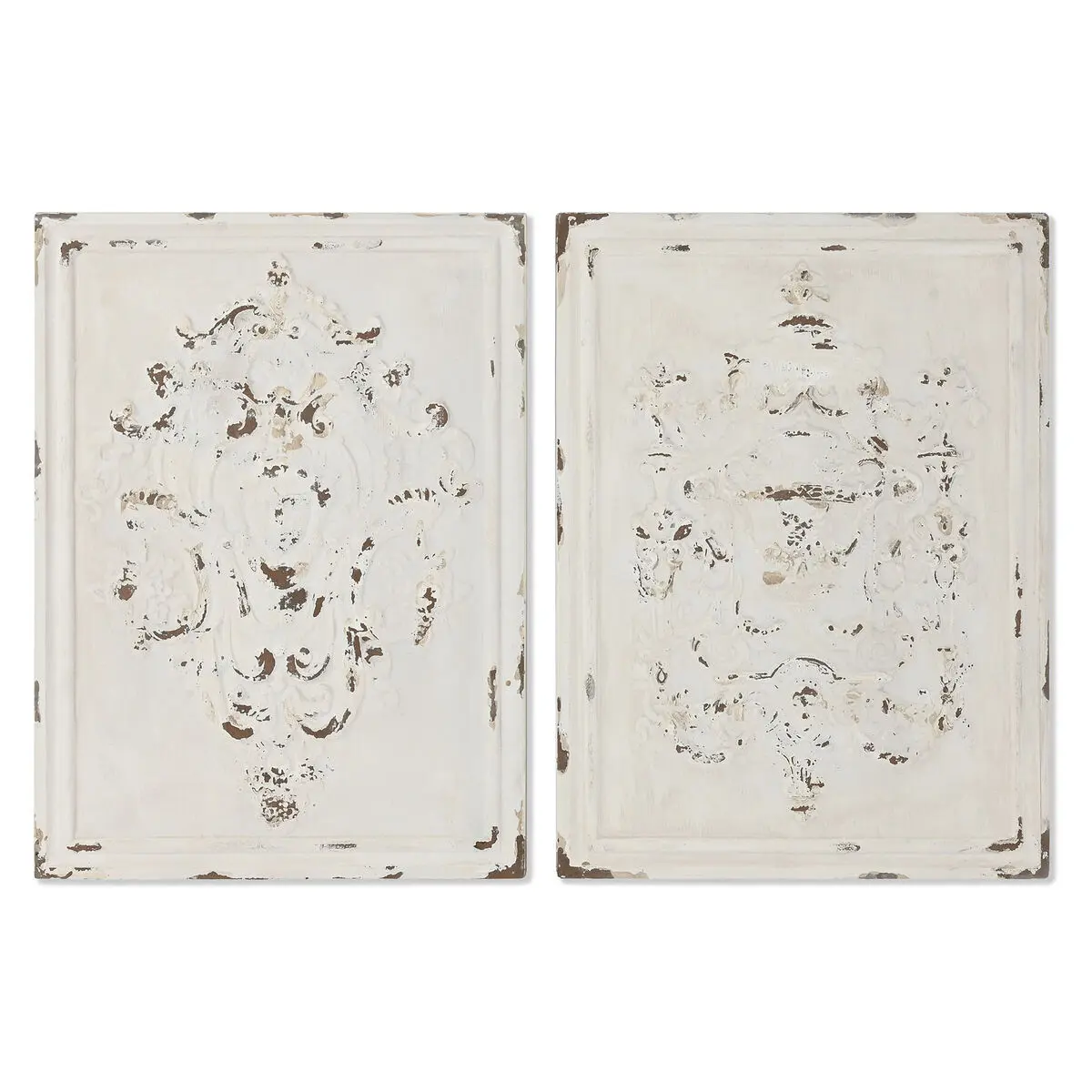 Decorazione da Parete Home ESPRIT Bianco Neoclassico Decapaggio 58 x 4,5 x 78 cm (2 Unità)